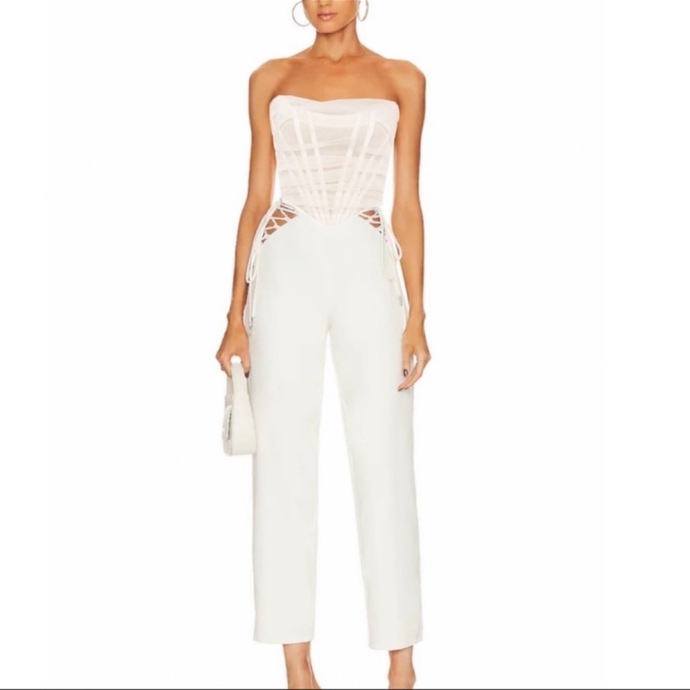 5⭐️CASA B | Venice Strapless Mesh Wrap Corset Top in white
